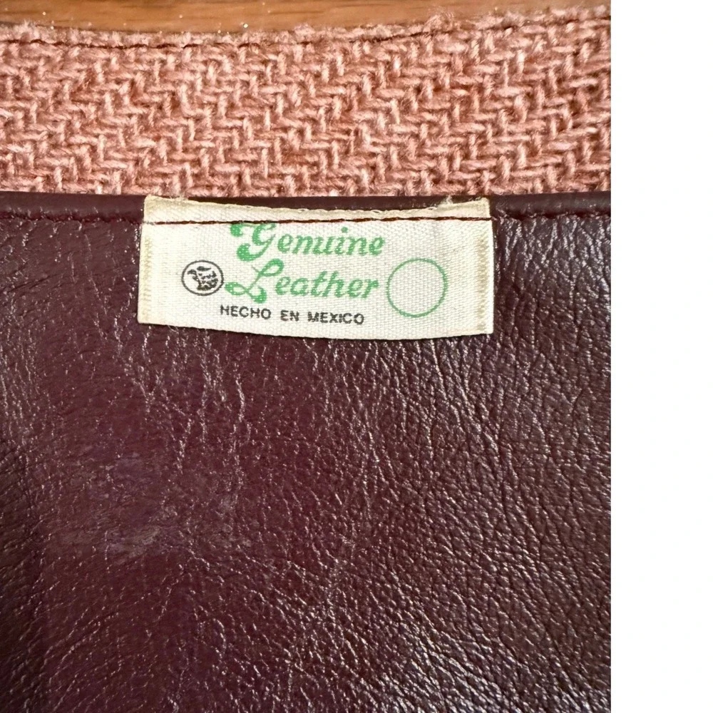 Vintage Brown Genuine Leather Portfolio Folder YHWH Tweed Lined